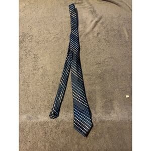 Structure Neckwear Tie Mens One Size Blue Black Windowpane Diagonal Silky